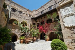 Courtyard of Moni Toplou Monastery
